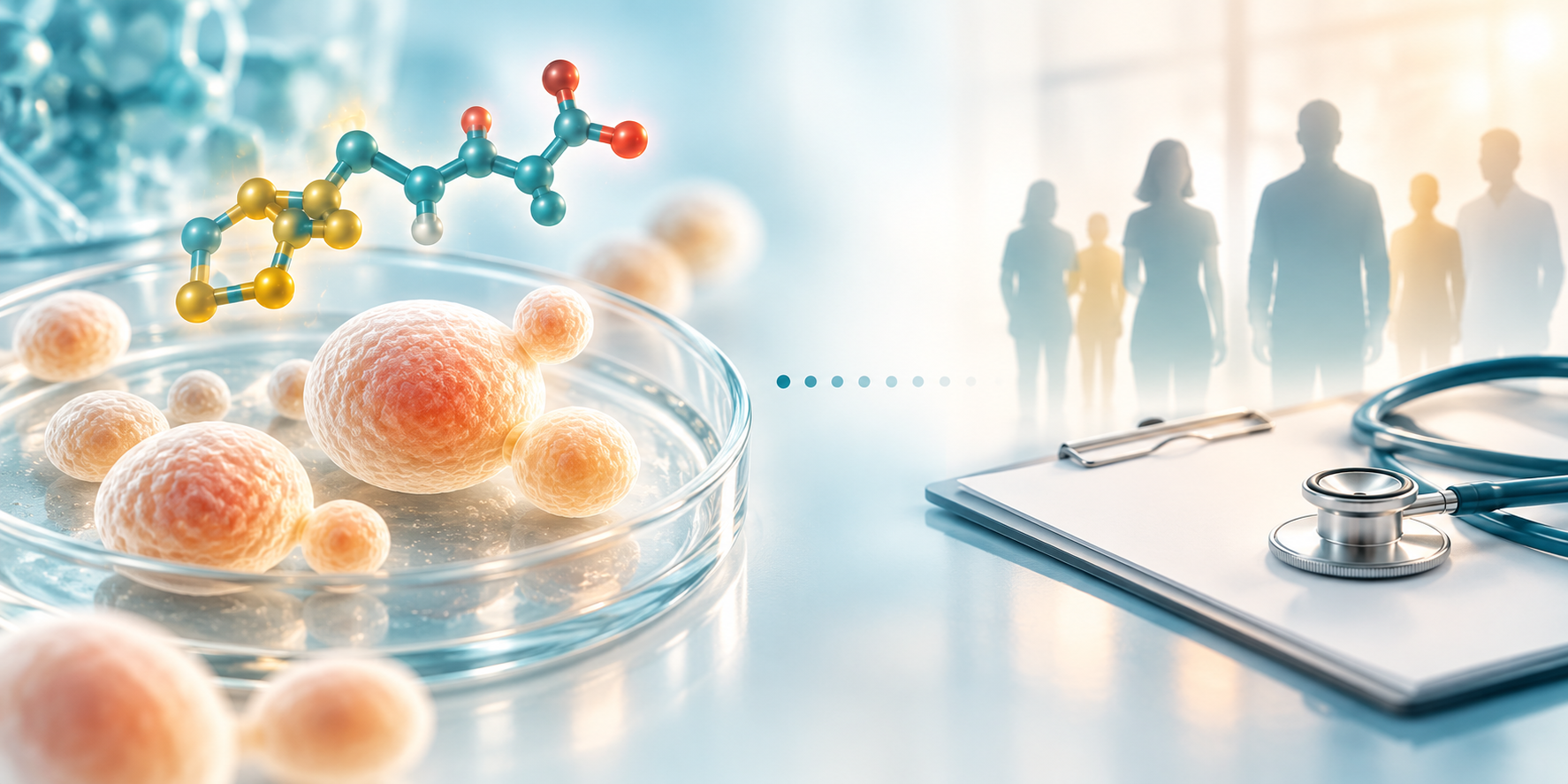 Conceptual illustration contrasting laboratory research with evidence from human clinical studies.